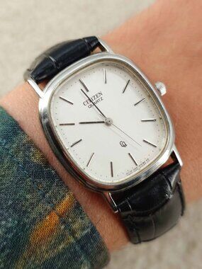 Citizen Men's Dress Watch Quartz 4-213319 Oval Ellipse dial JDM Vintage 29mm